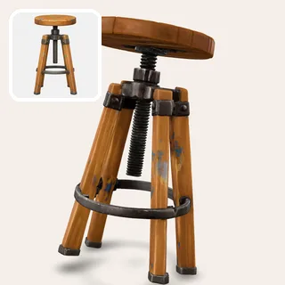 Bar stool photo and its 3D model