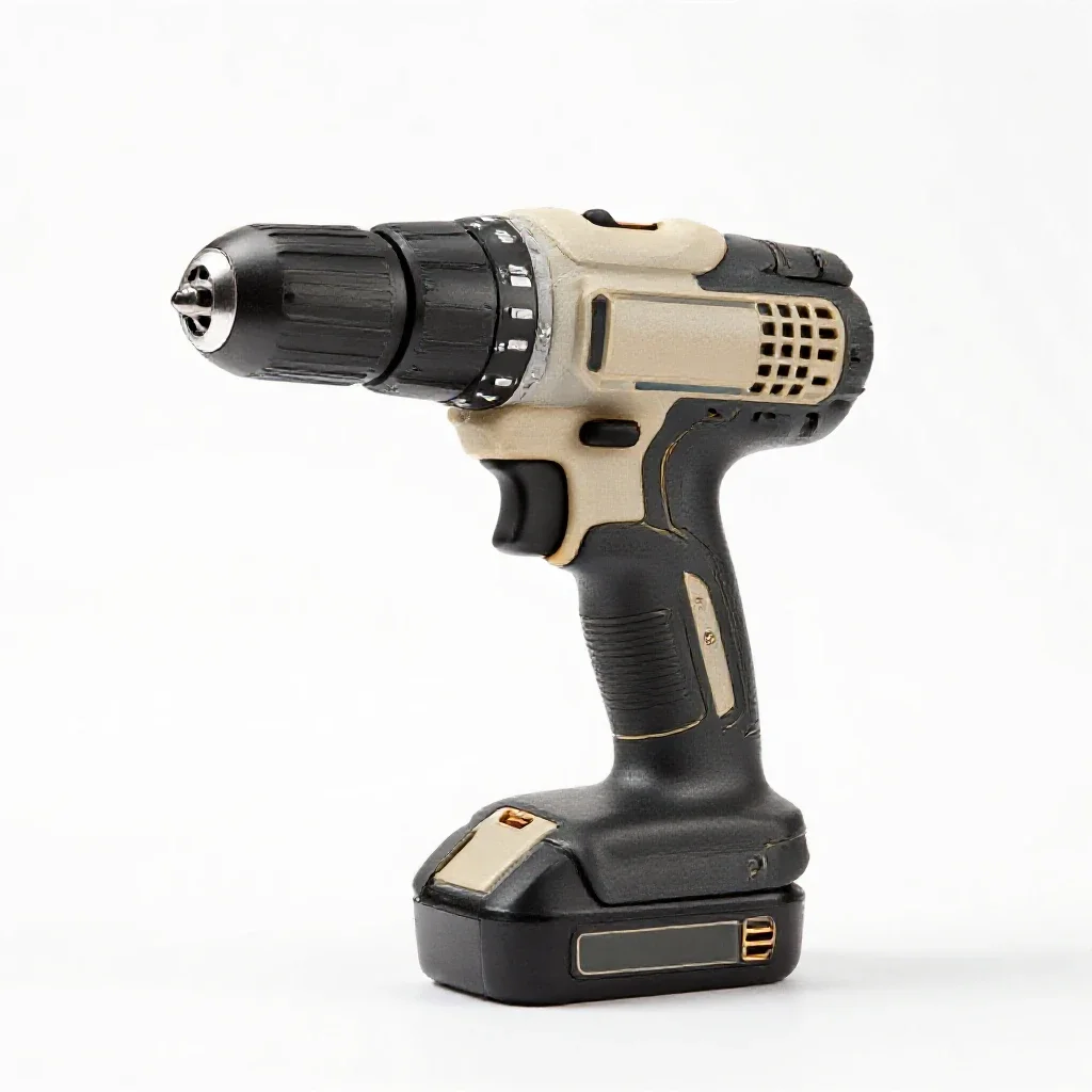 Cordless power drill isolated on a clean white background