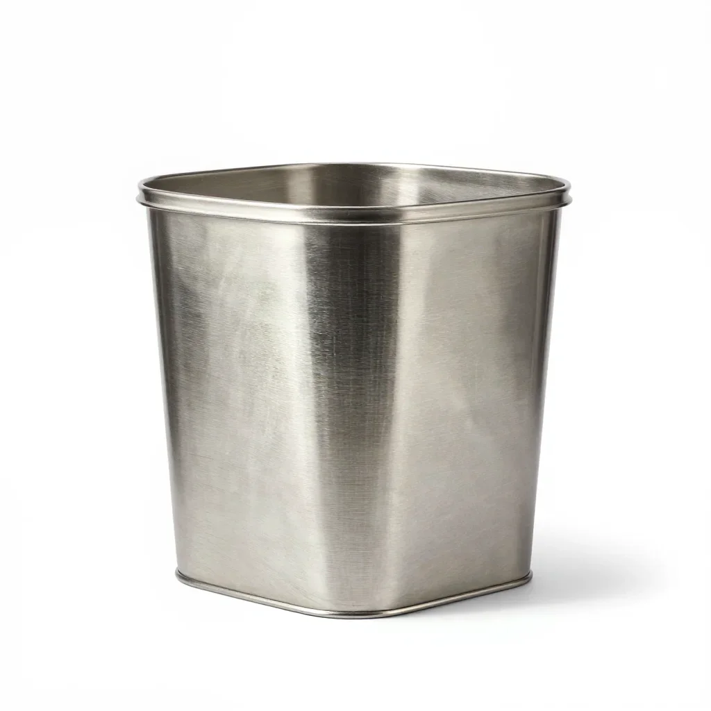 Scandinavian laundry basket isolated on a white background