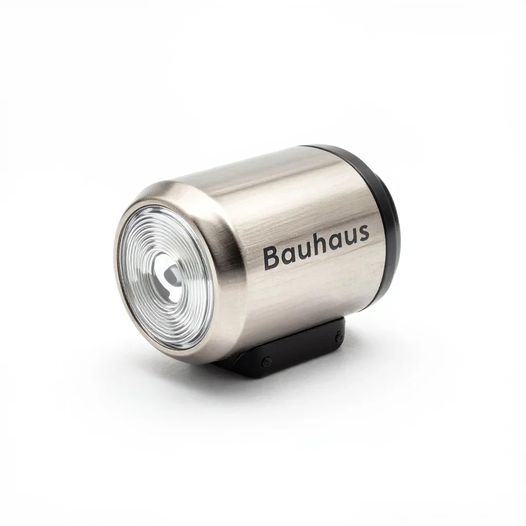 Bauhaus bike light isolated on a white background