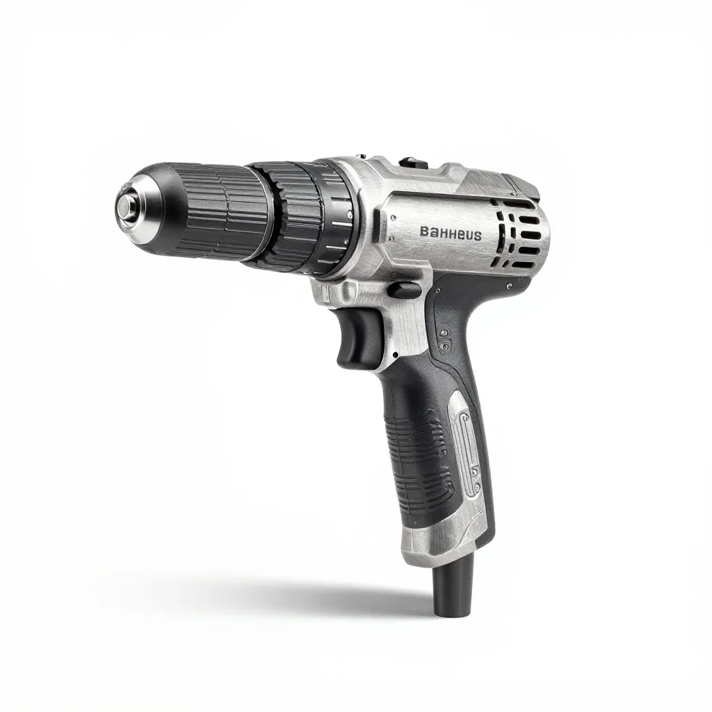 Bauhaus power drill isolated on a white background
