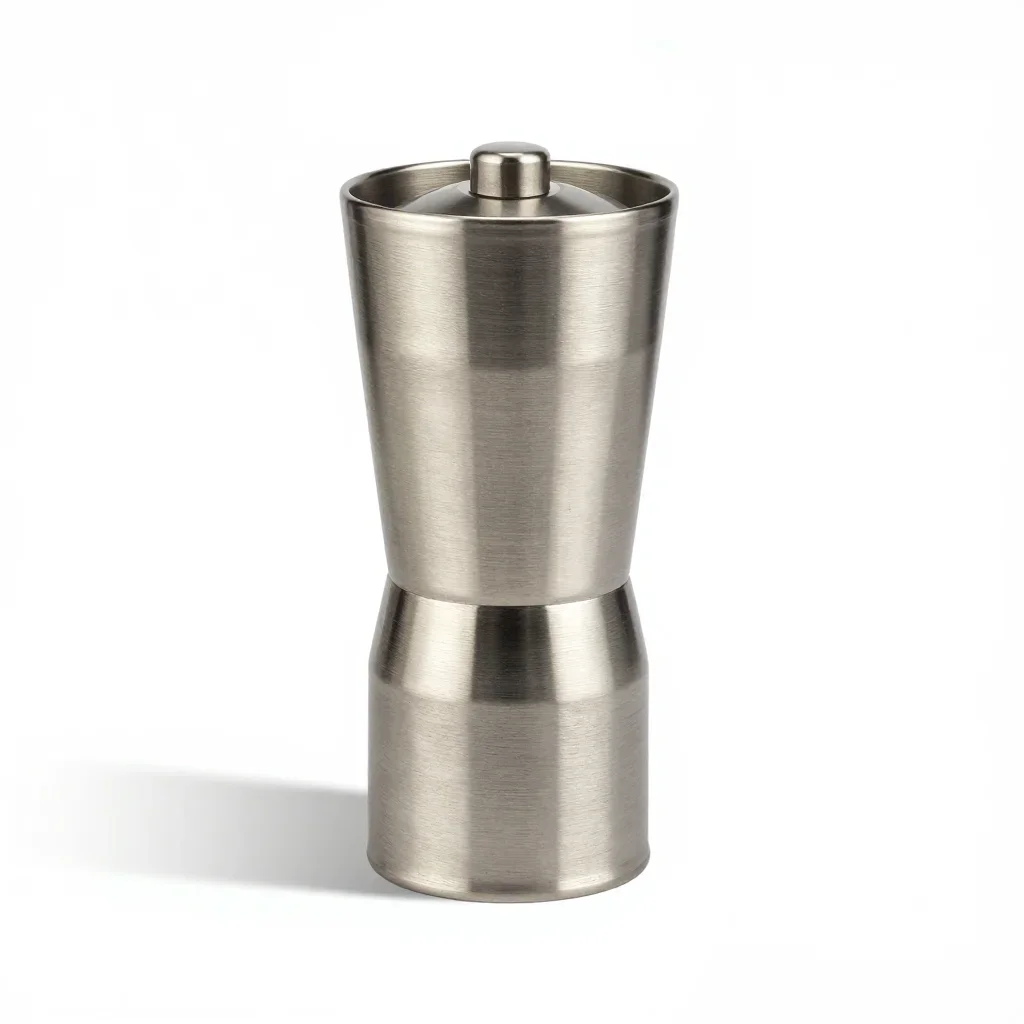 Brutalist coffee grinder isolated on a white background