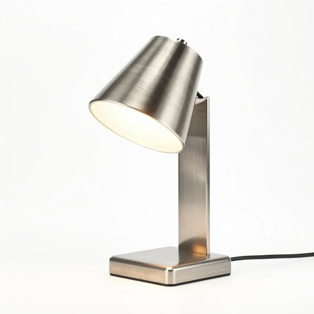 Brutalist desk lamp isolated on a white background
