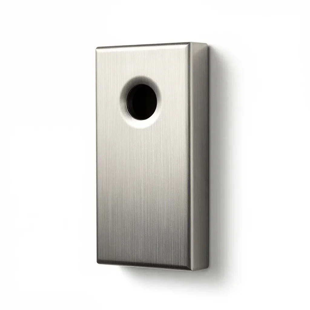 Brutalist doorbell isolated on a white background