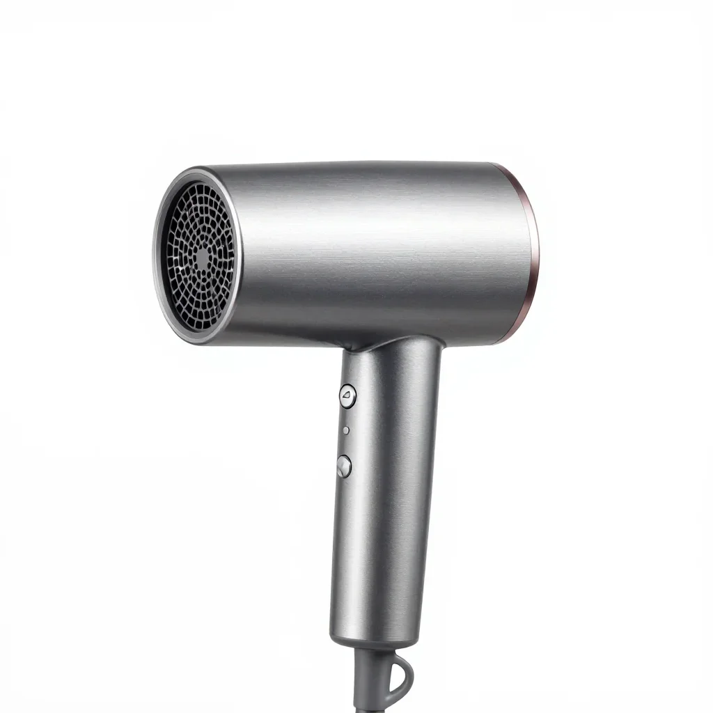 Brutalist hair dryer isolated on a white background