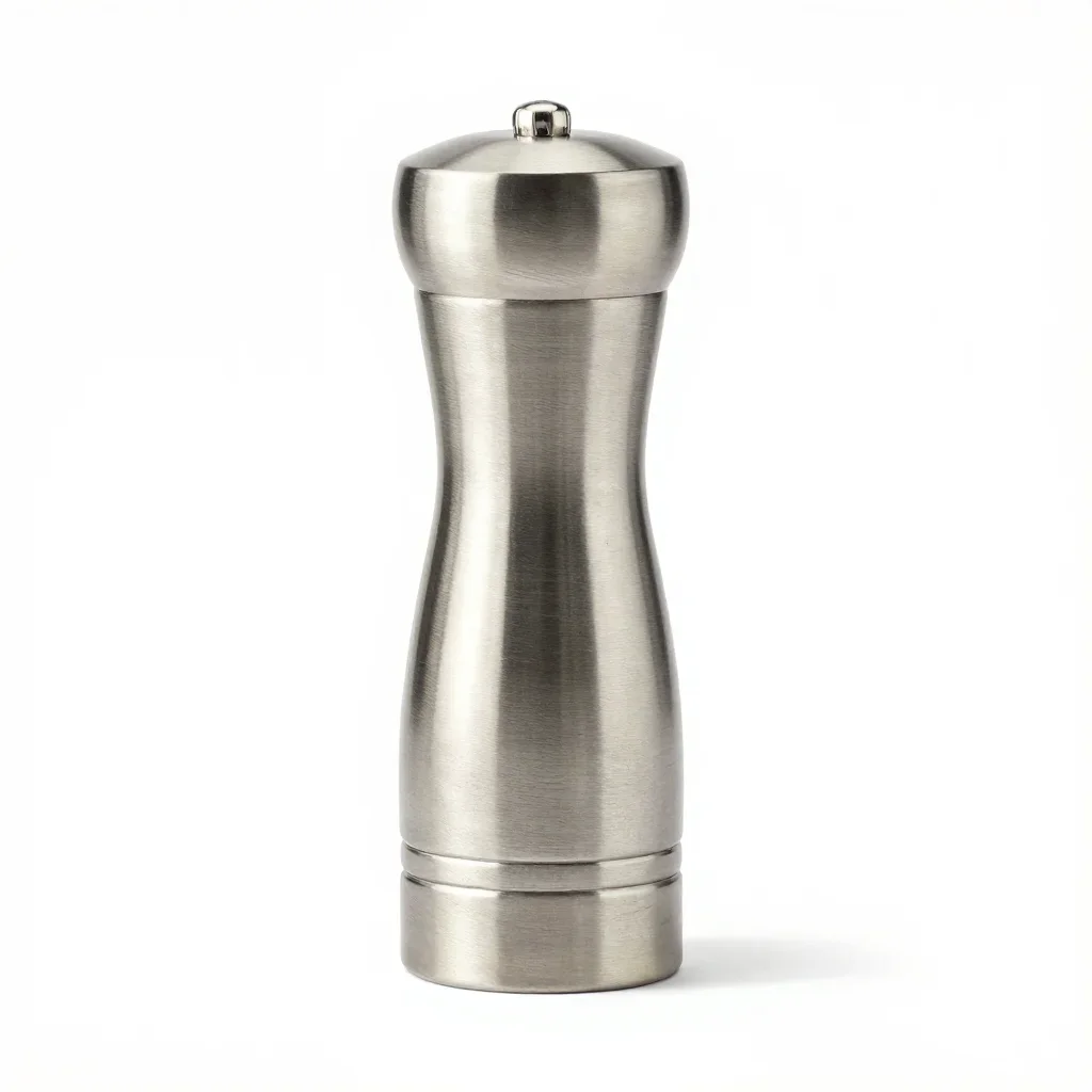 Brutalist pepper mill isolated on a white background