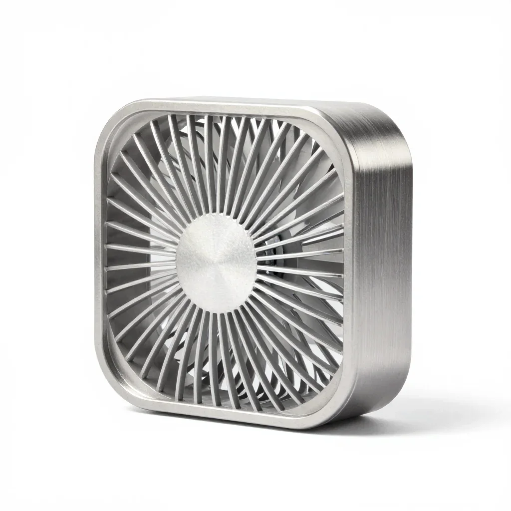 Brutalist portable fan isolated on a white background