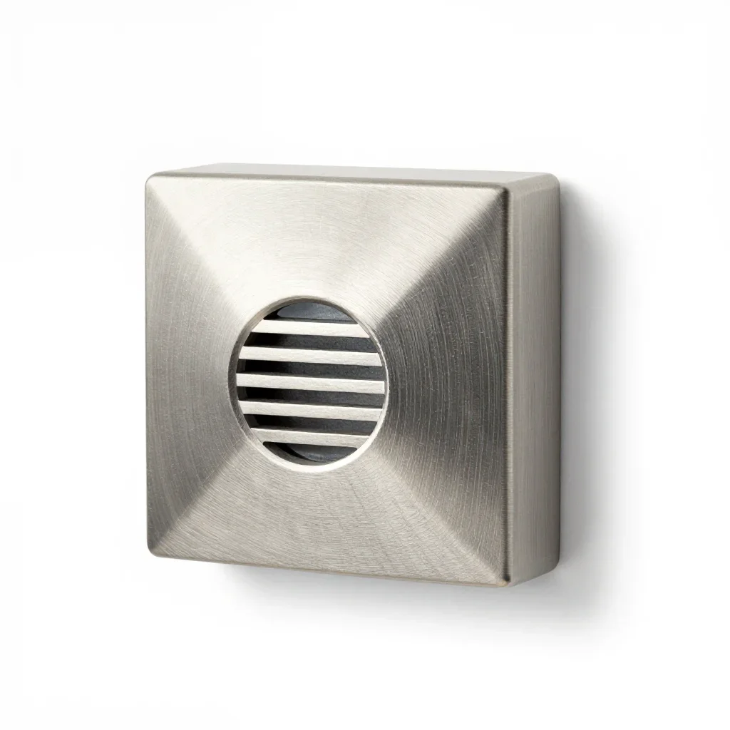 Brutalist smoke alarm isolated on a white background