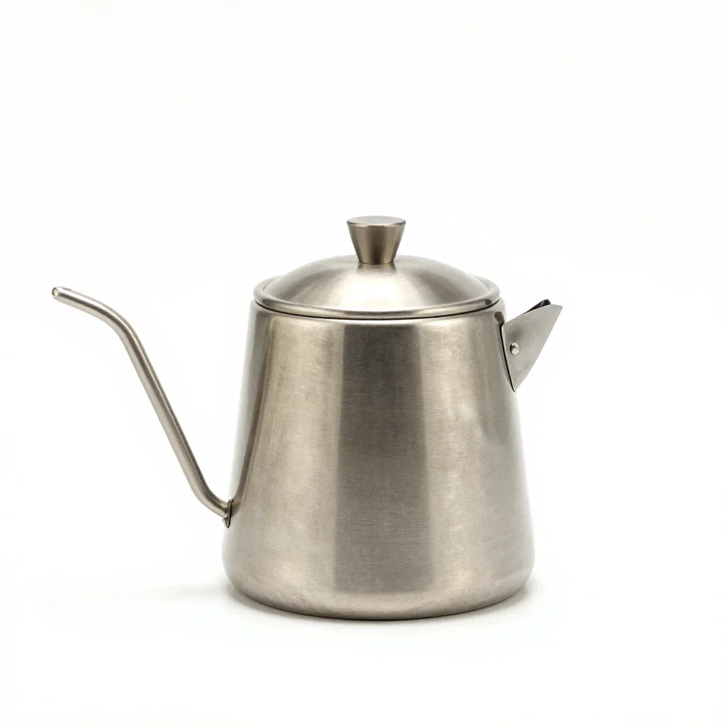 Brutalist travel kettle isolated on a white background