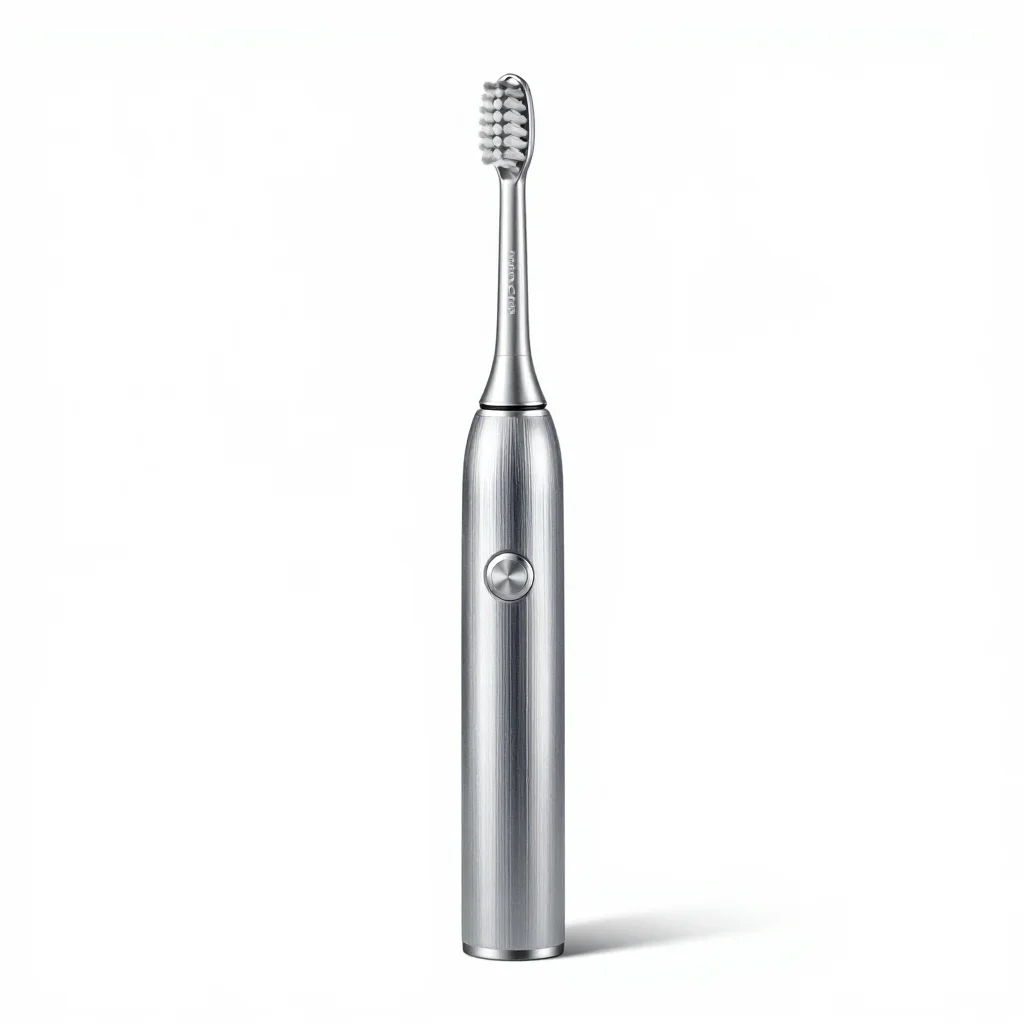 Compact travel electric toothbrush isolated on a white background