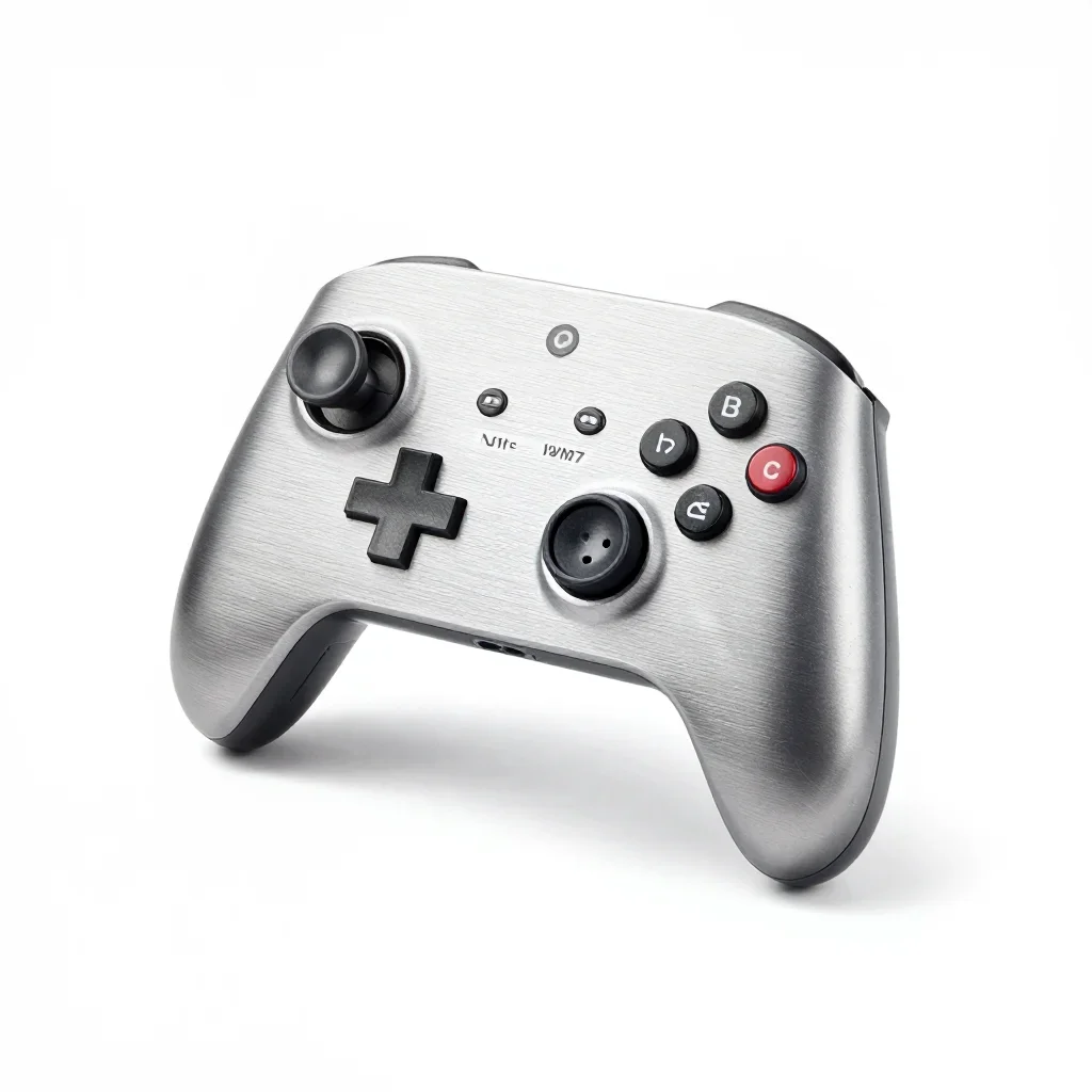 Compact travel game controller isolated on a white background