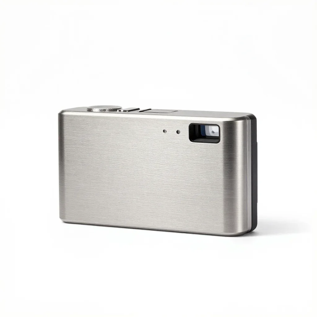 Minimalist camera isolated on a white background