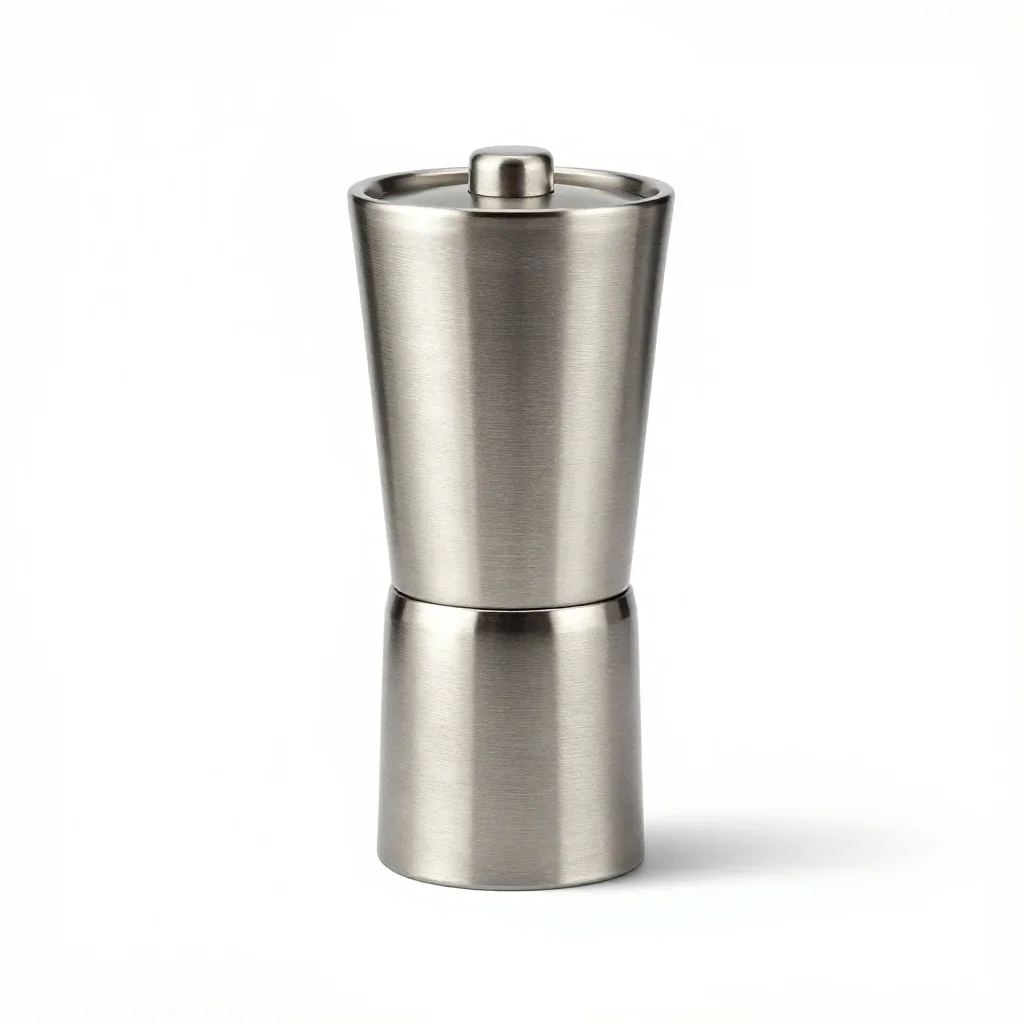 Minimalist coffee grinder isolated on a white background