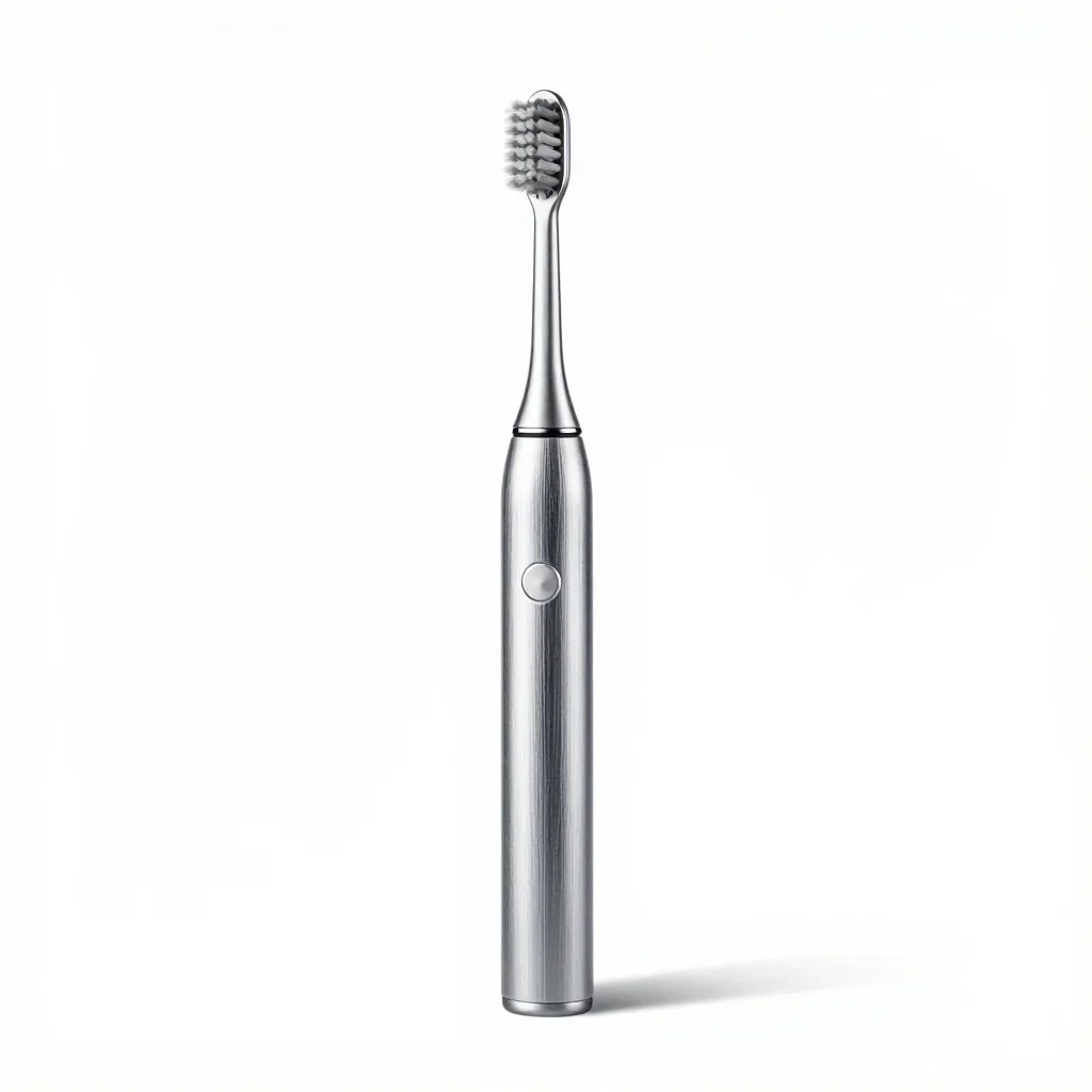 Minimalist electric toothbrush isolated on a white background