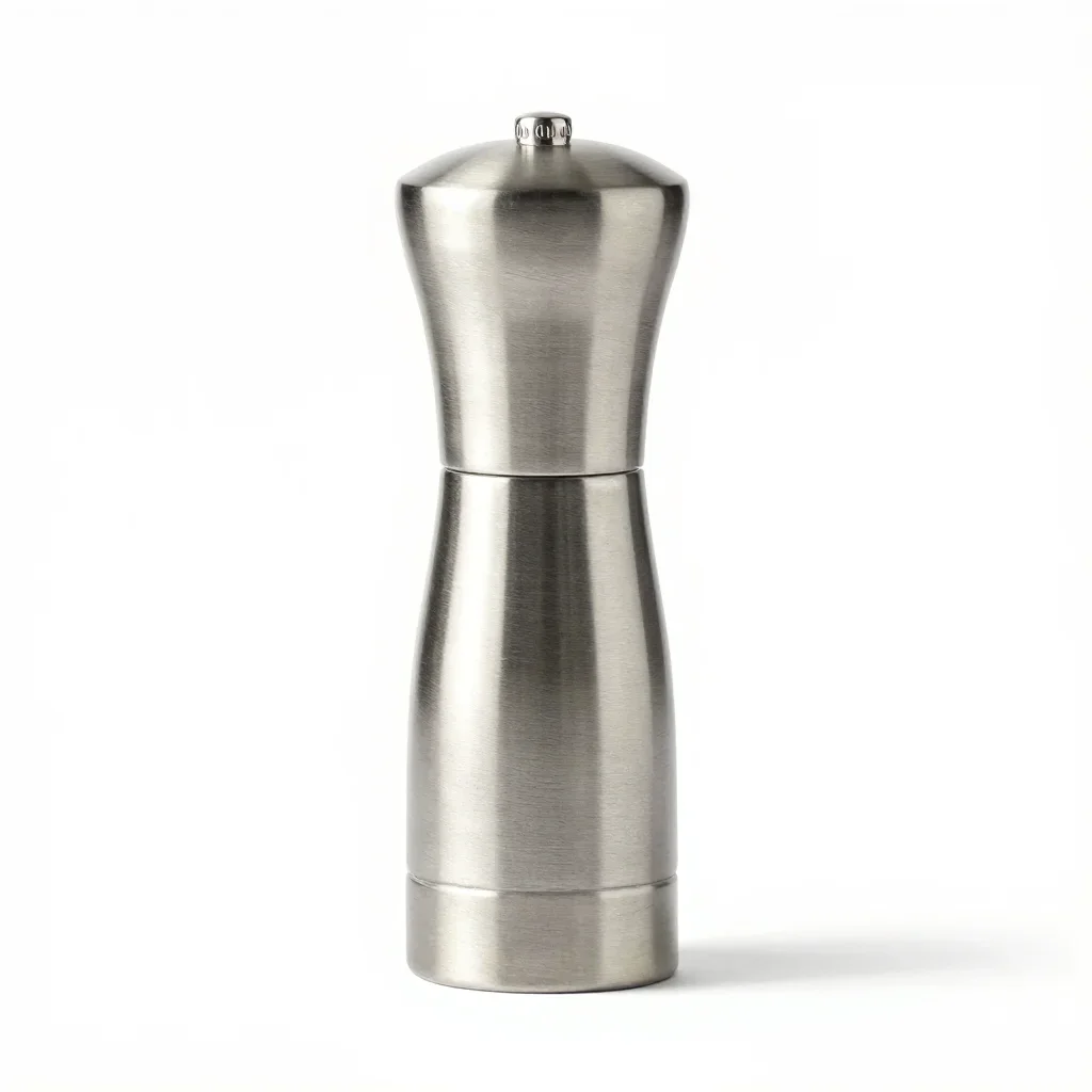 Minimalist pepper mill isolated on a white background