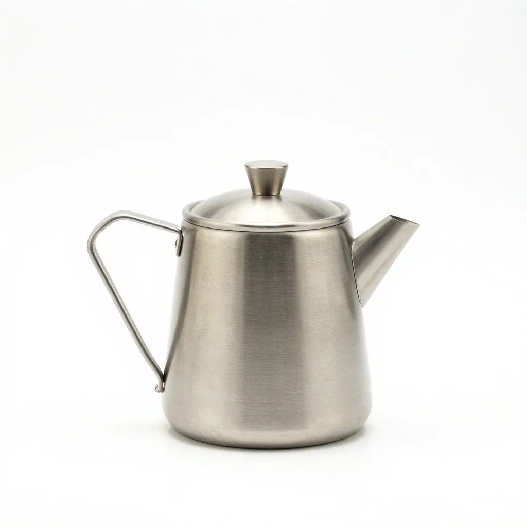 Minimalist travel kettle isolated on a white background
