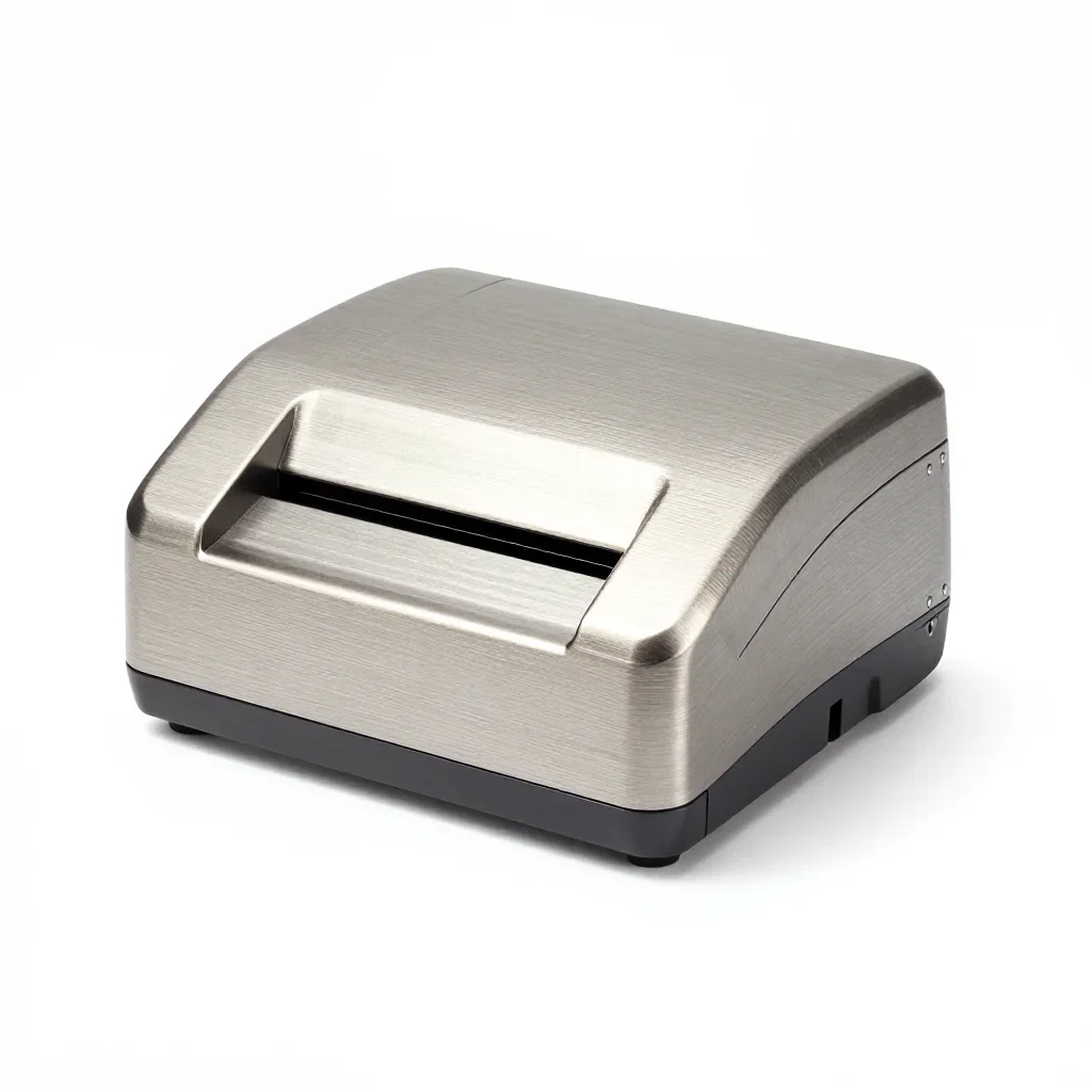 Modular label printer isolated on a white background