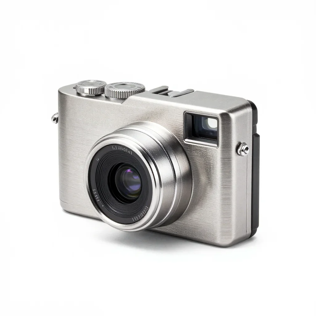 Playful camera isolated on a white background