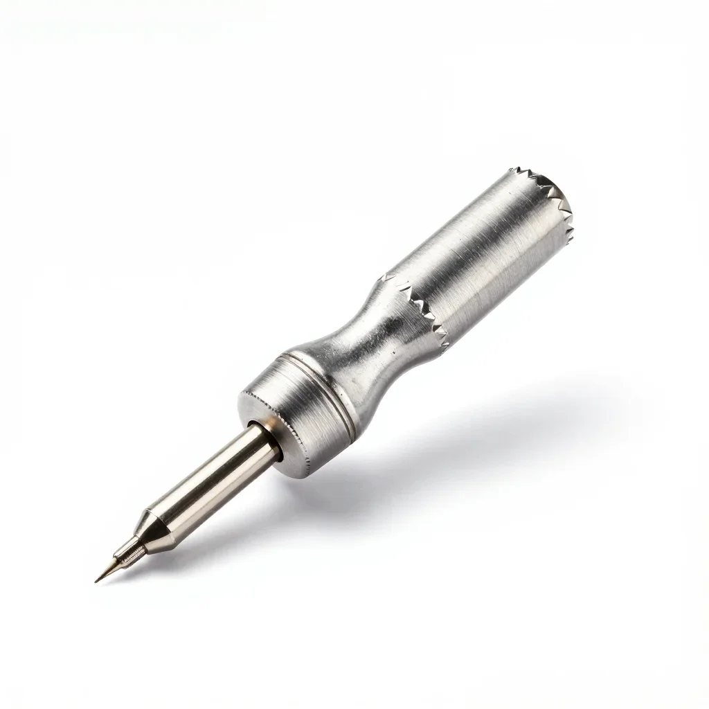 Playful soldering iron isolated on a white background
