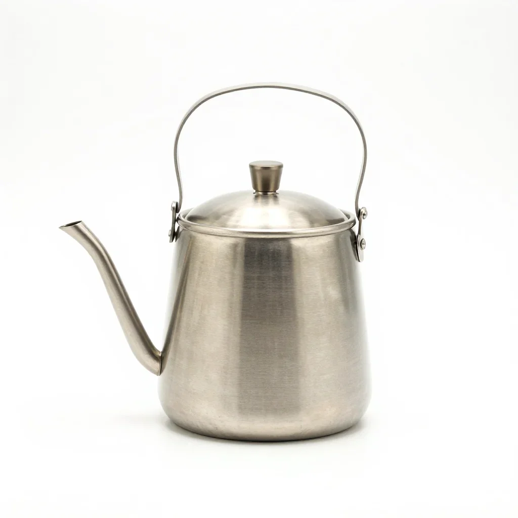 Playful travel kettle isolated on a white background