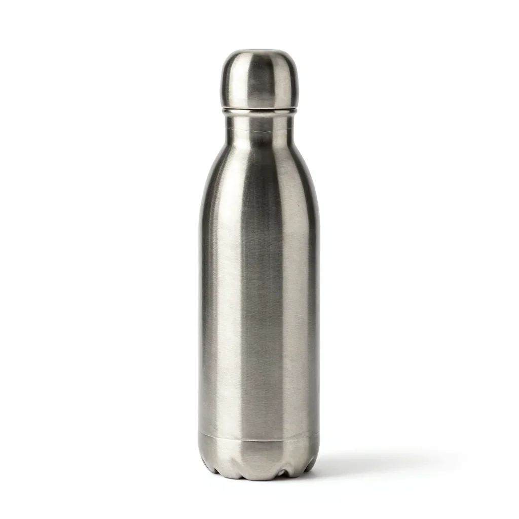 Playful water bottle isolated on a white background