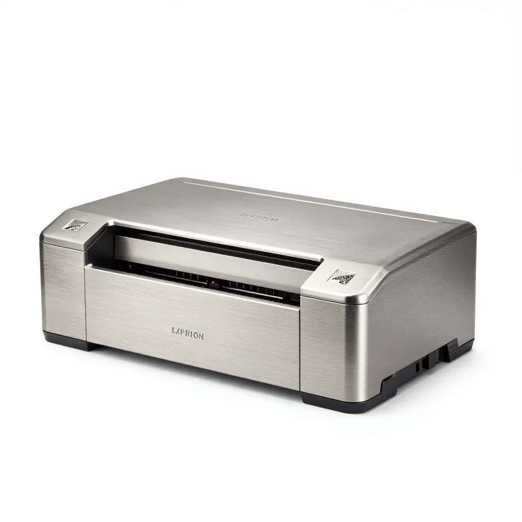 Premium luxury label printer isolated on a white background