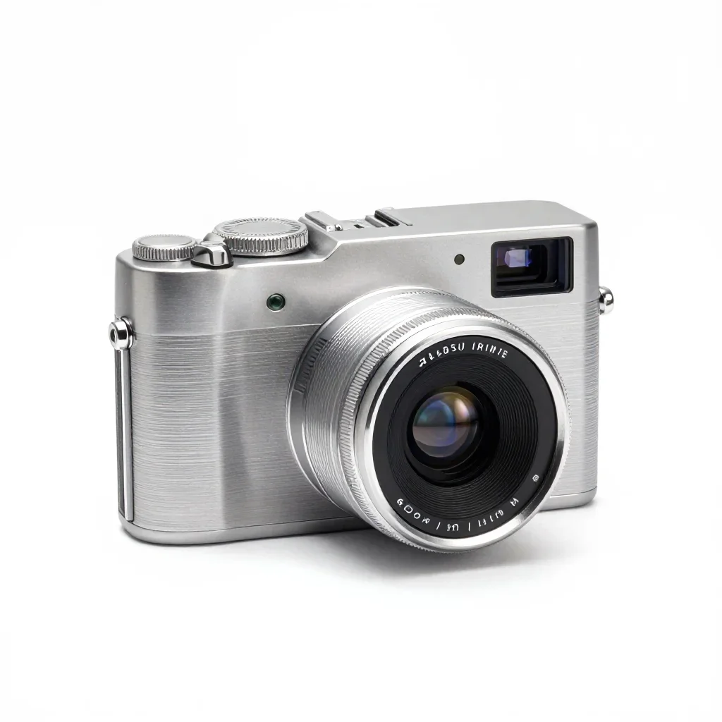 Retro-futuristic camera isolated on a white background