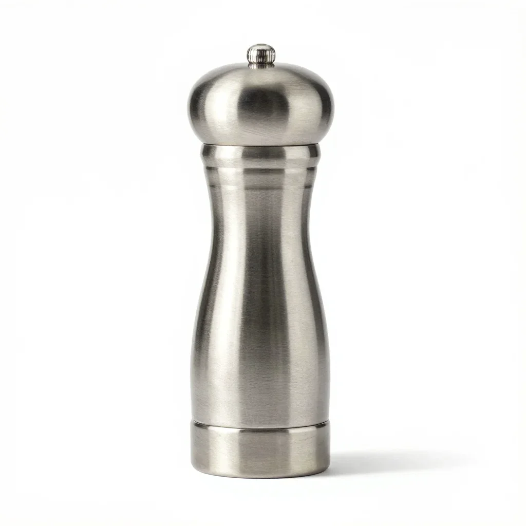 Retro-futuristic pepper mill isolated on a white background