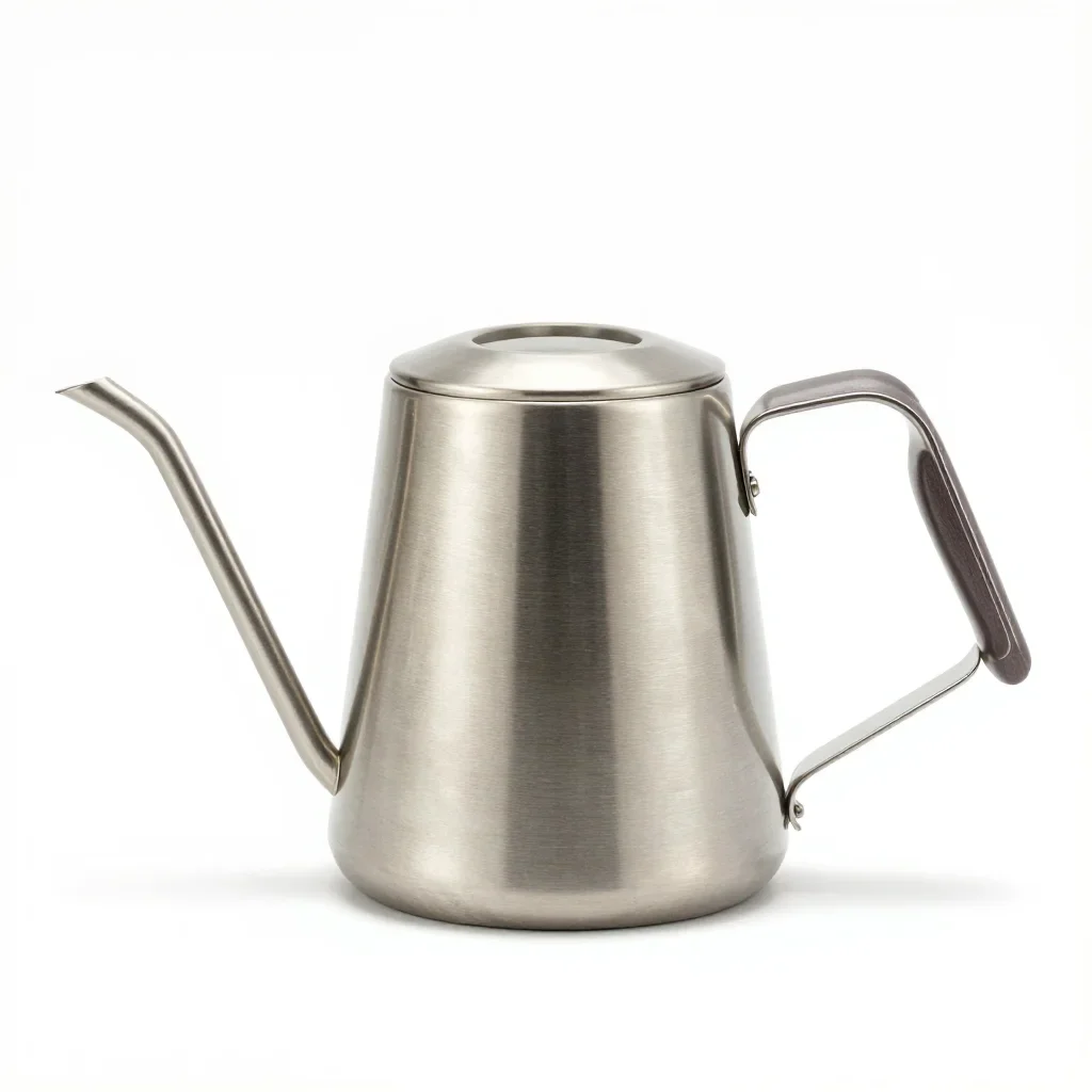 Retro-futuristic travel kettle isolated on a white background
