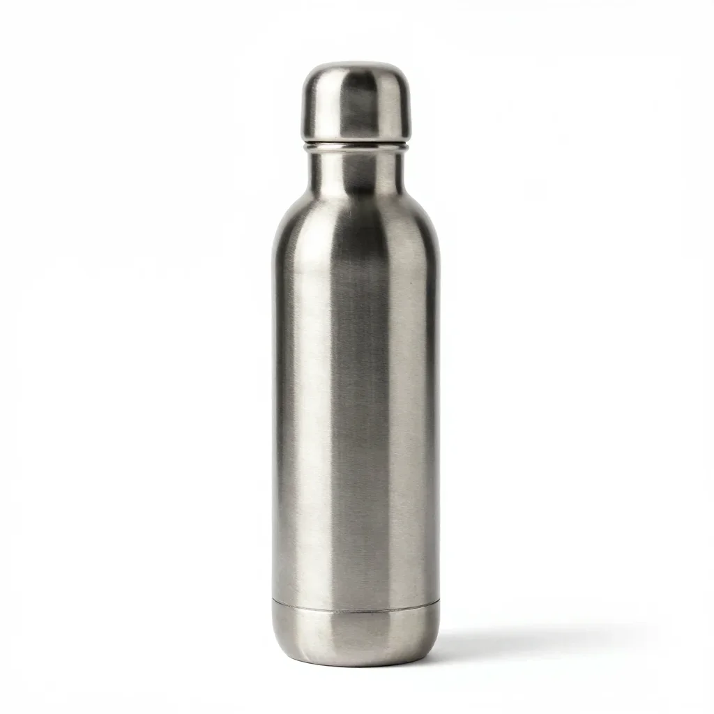 Retro-futuristic water bottle isolated on a white background