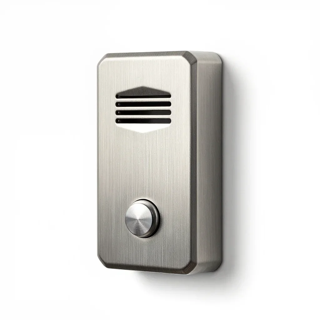 Rugged outdoor doorbell isolated on a white background