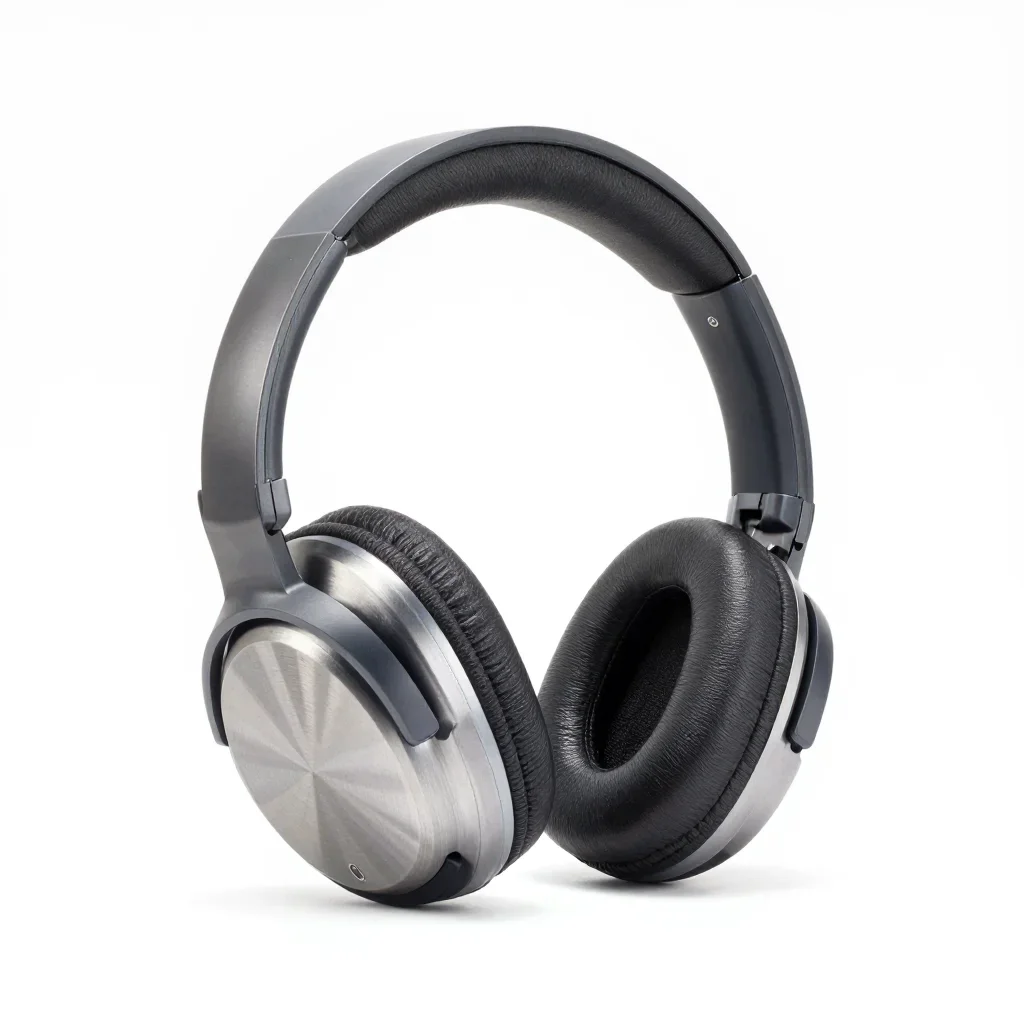 Rugged outdoor pair of headphones isolated on a white background