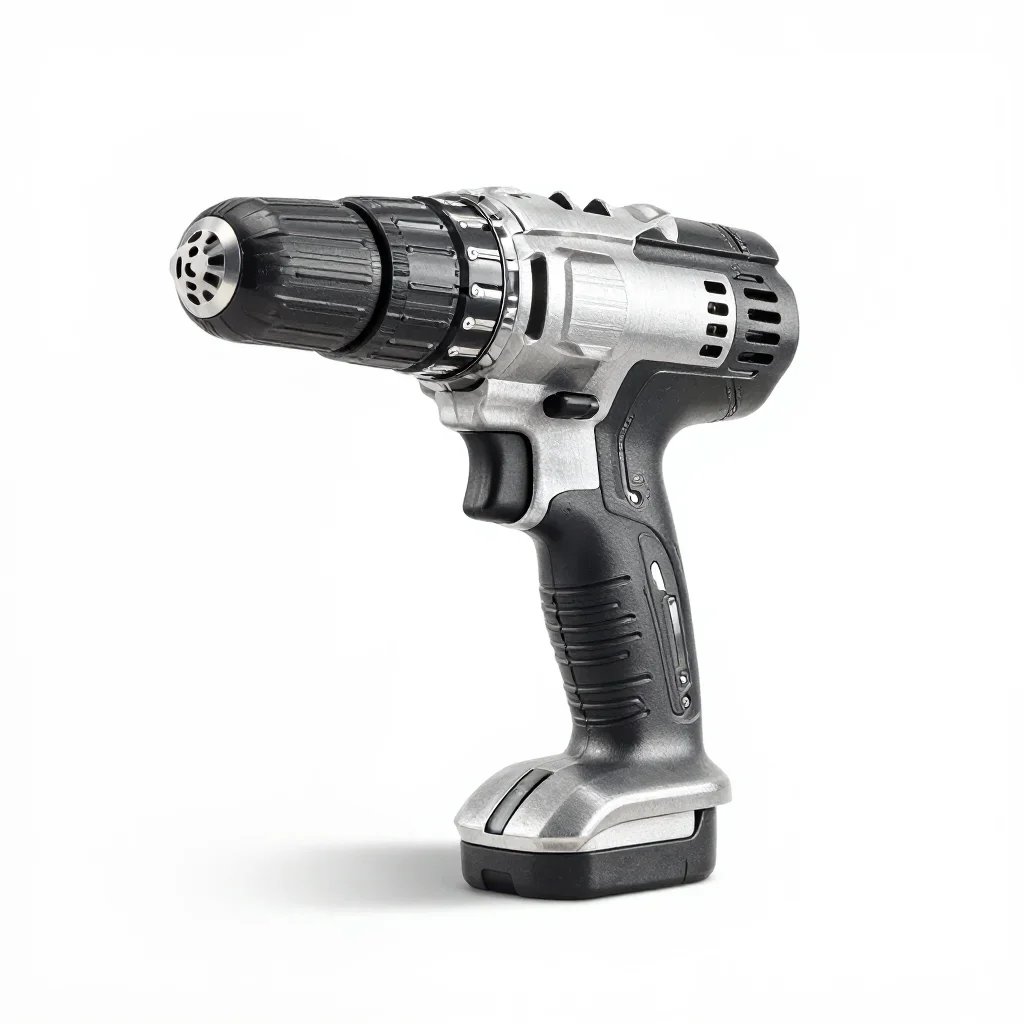 Rugged outdoor power drill isolated on a white background