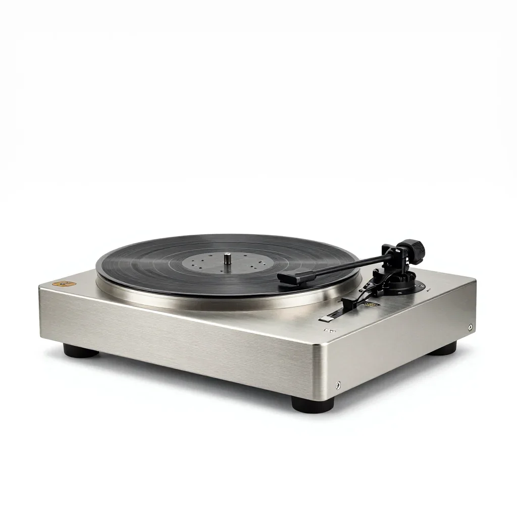 Rugged outdoor record player isolated on a white background