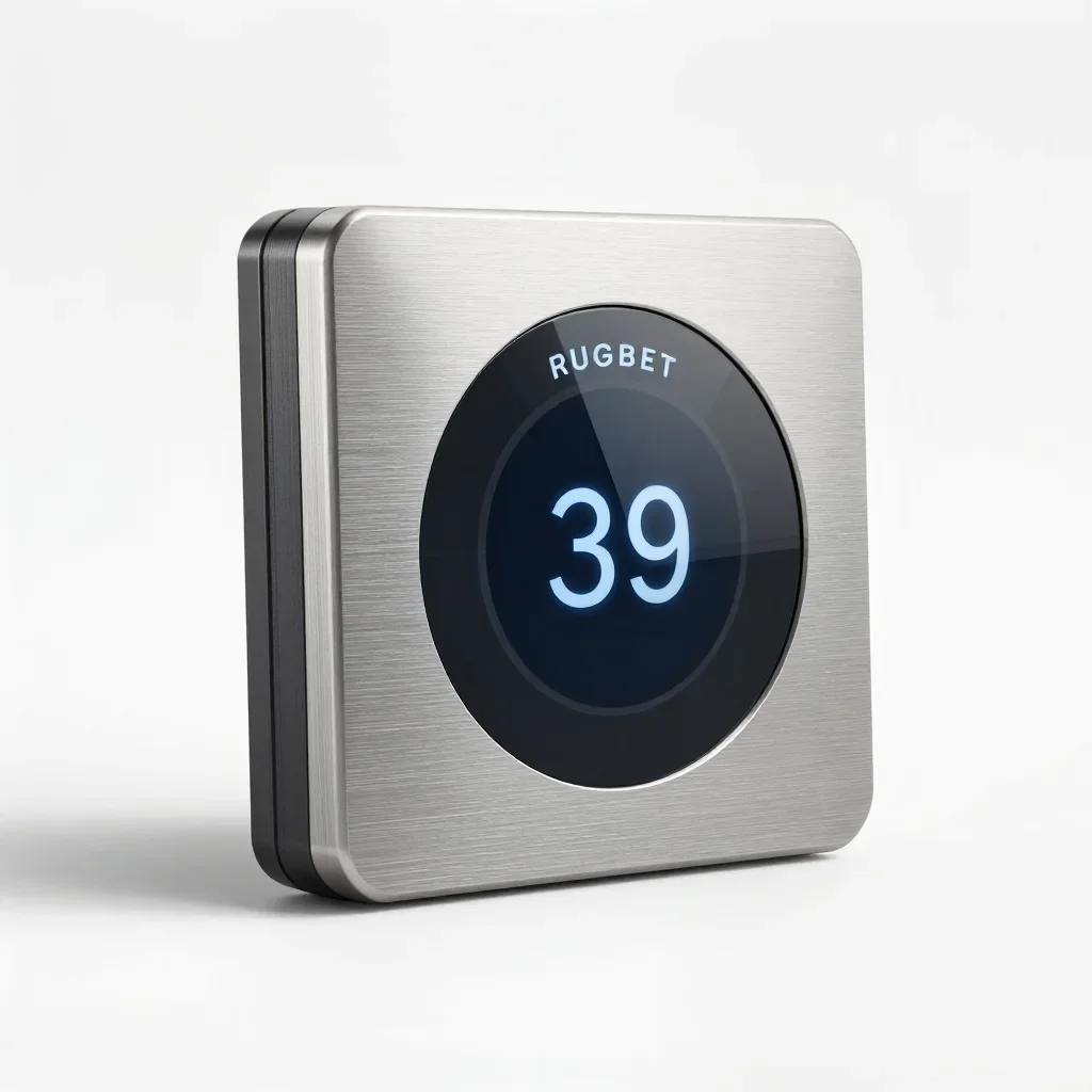 Rugged outdoor smart thermostat isolated on a white background