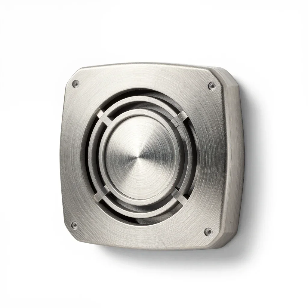 Rugged outdoor smoke alarm isolated on a white background