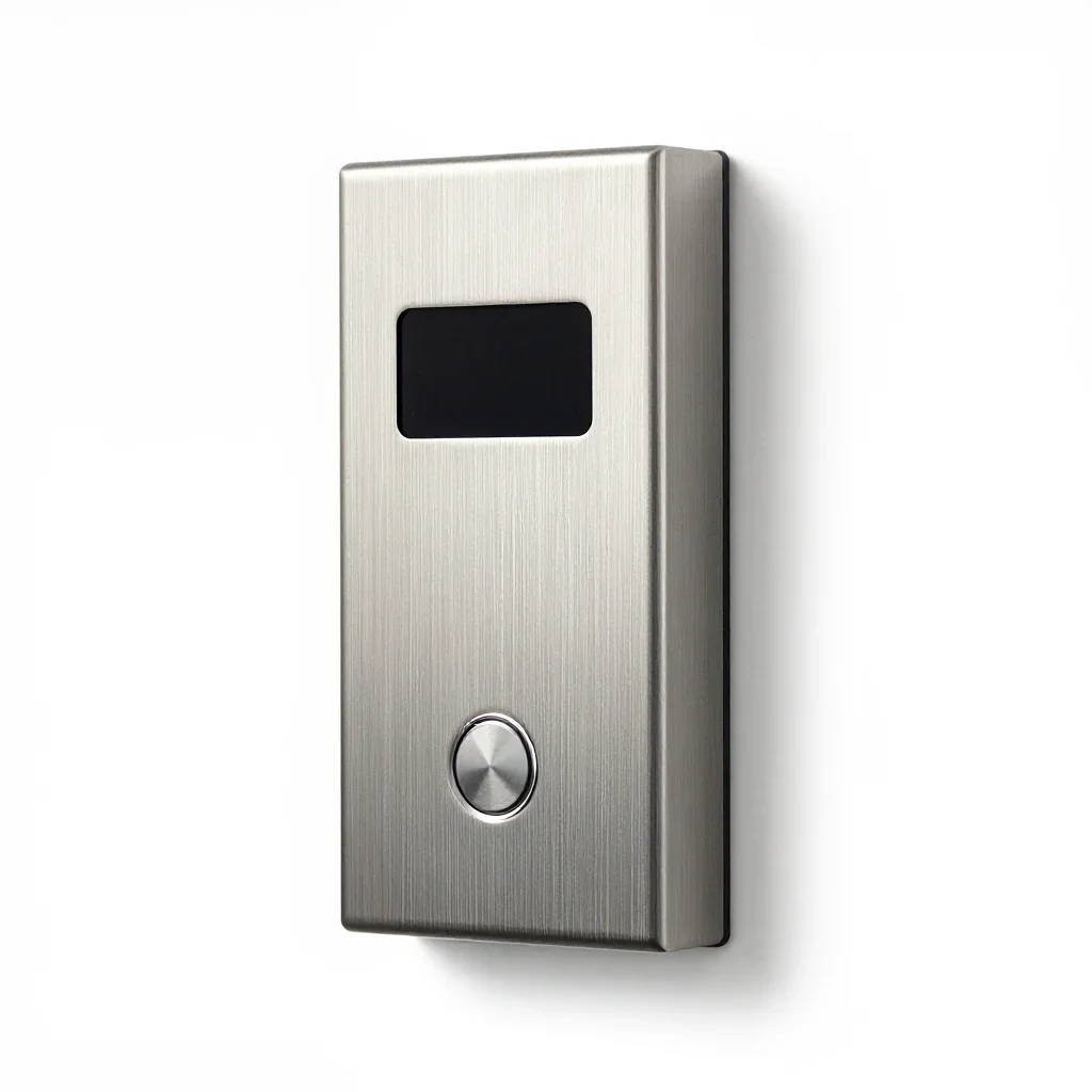 Eco recycled-material doorbell isolated on a white background