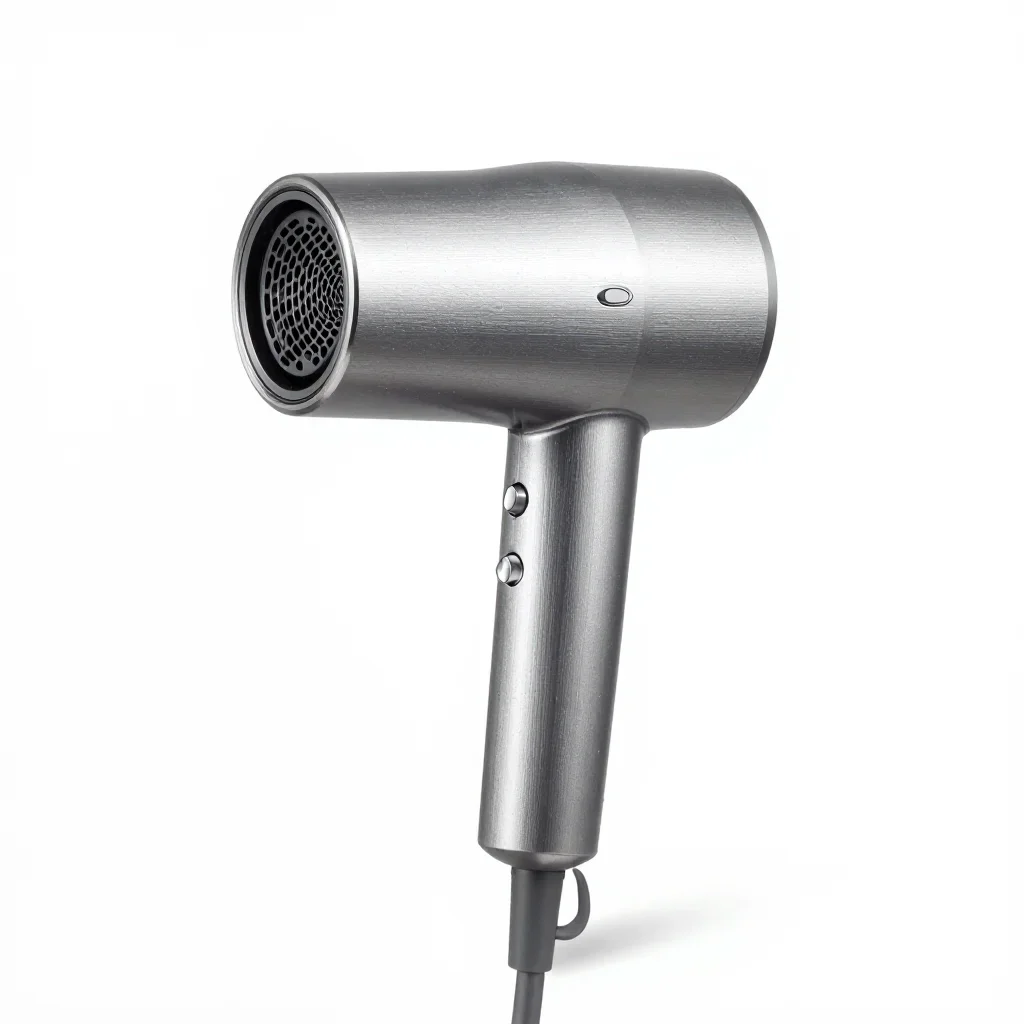 Eco recycled-material hair dryer isolated on a white background