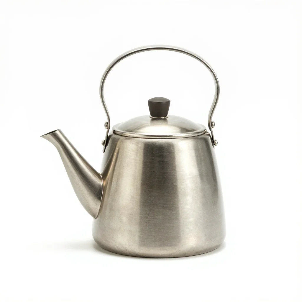 Eco recycled-material kettle isolated on a white background