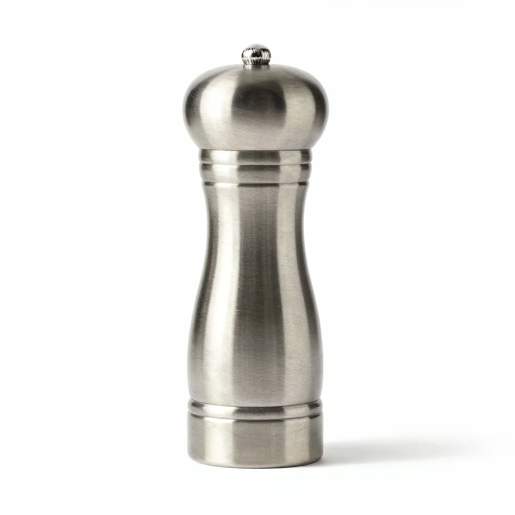 Eco recycled-material pepper mill isolated on a white background