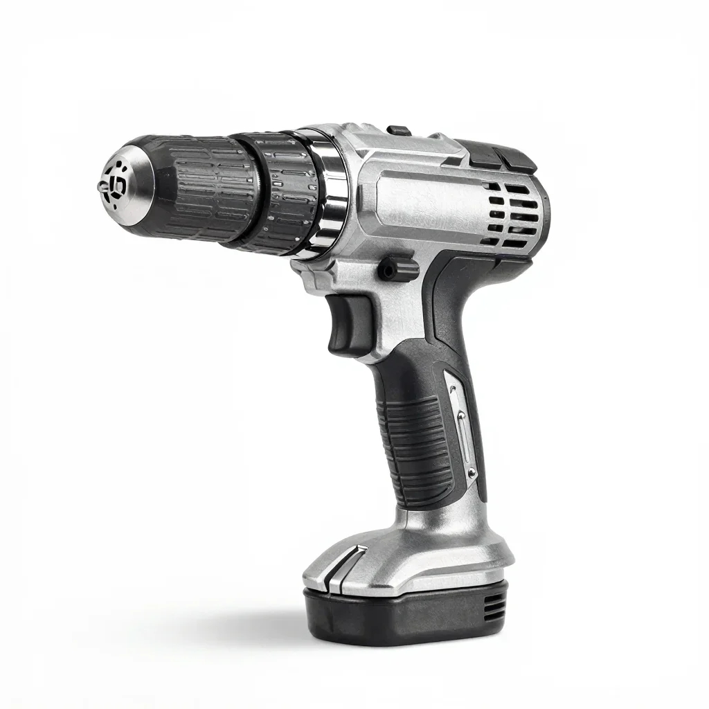 Eco recycled-material power drill isolated on a white background