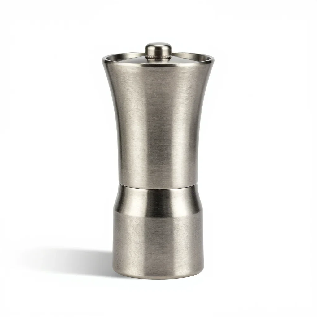 Organic curved coffee grinder isolated on a white background