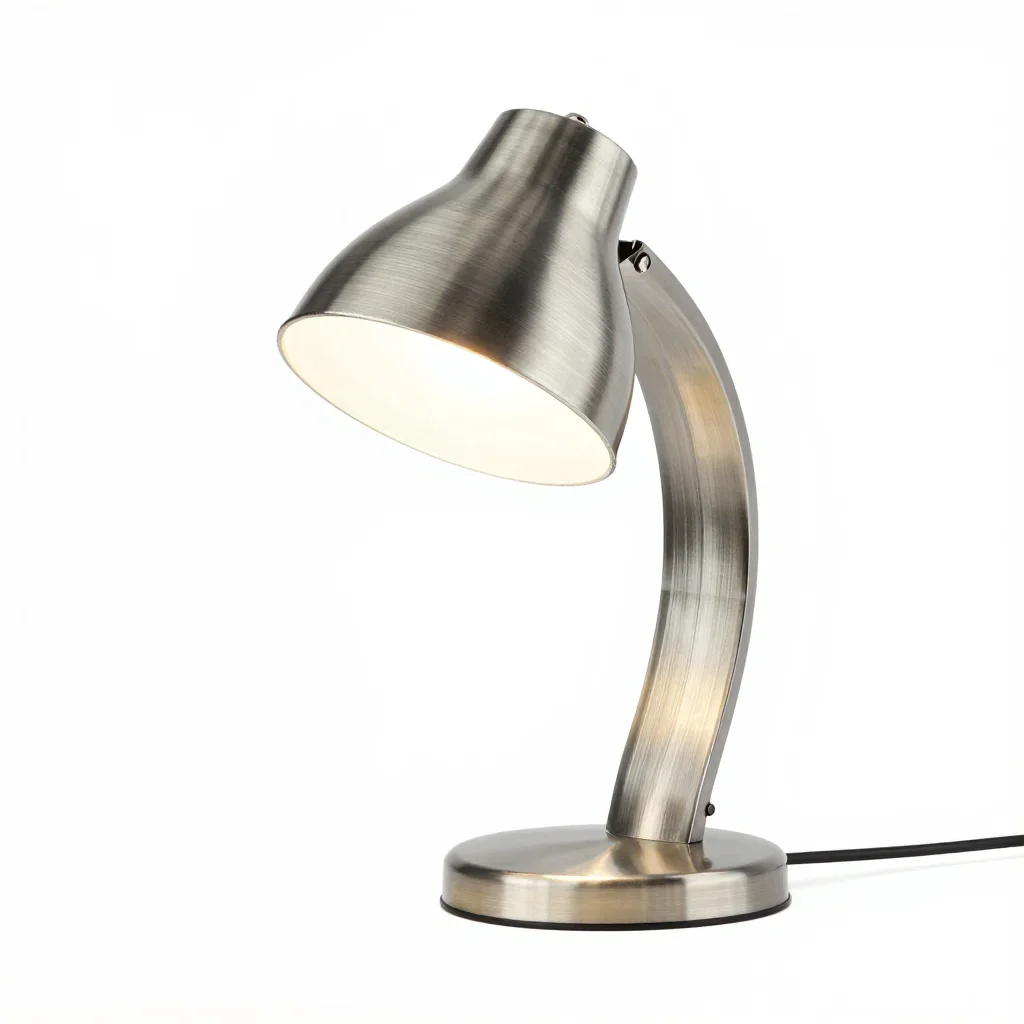 Organic curved desk lamp isolated on a white background