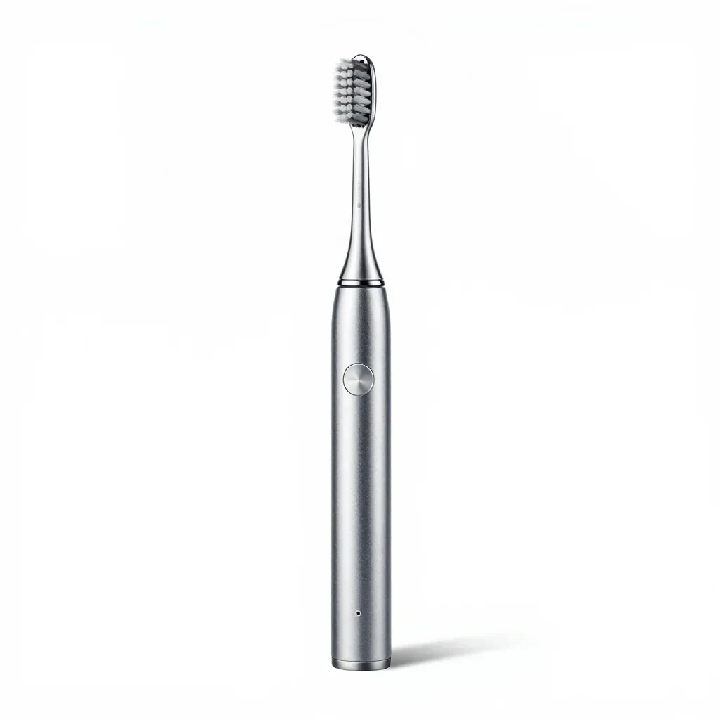 Organic curved electric toothbrush isolated on a white background