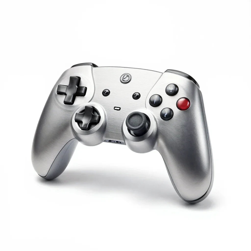 Organic curved game controller isolated on a white background
