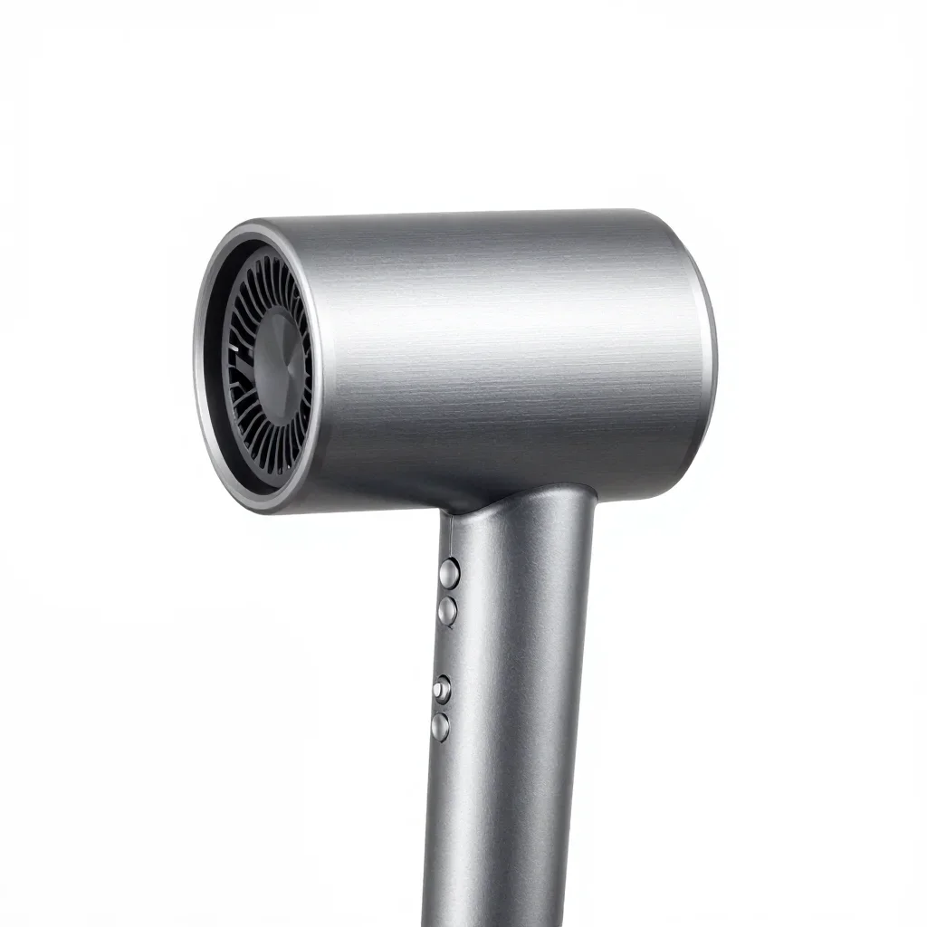 Organic curved hair dryer isolated on a white background