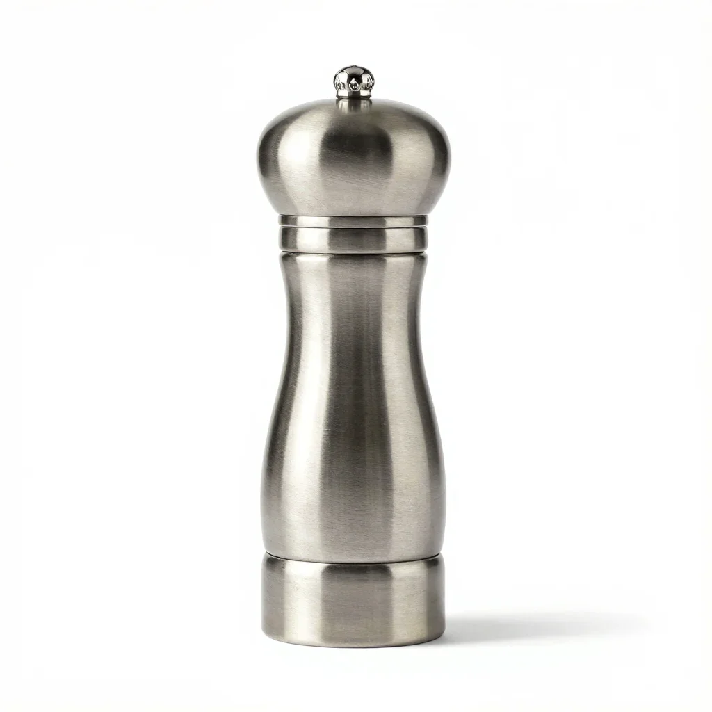Organic curved pepper mill isolated on a white background