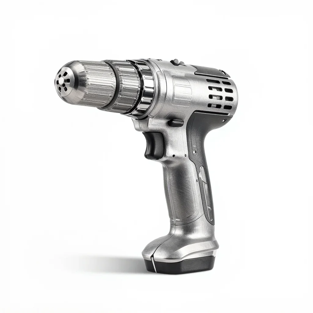 Organic curved power drill isolated on a white background