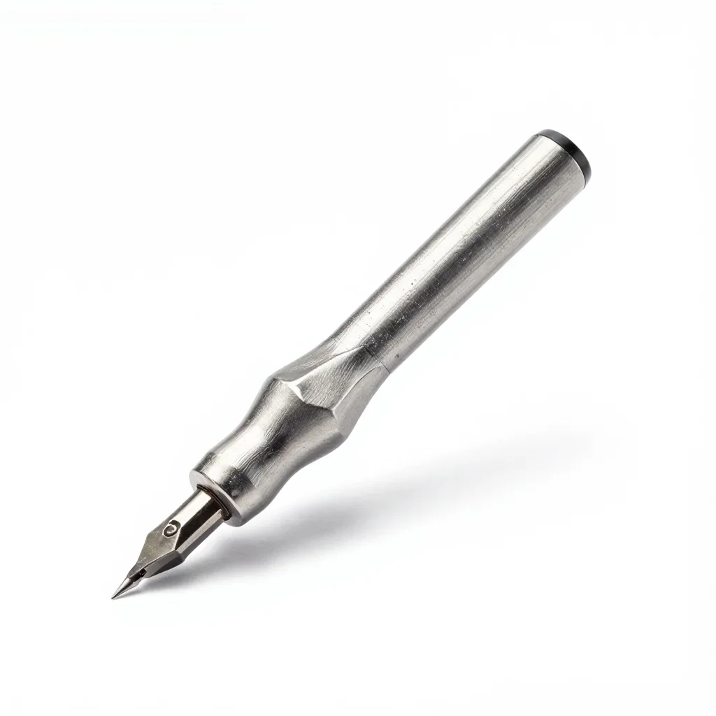 Organic curved soldering iron isolated on a white background