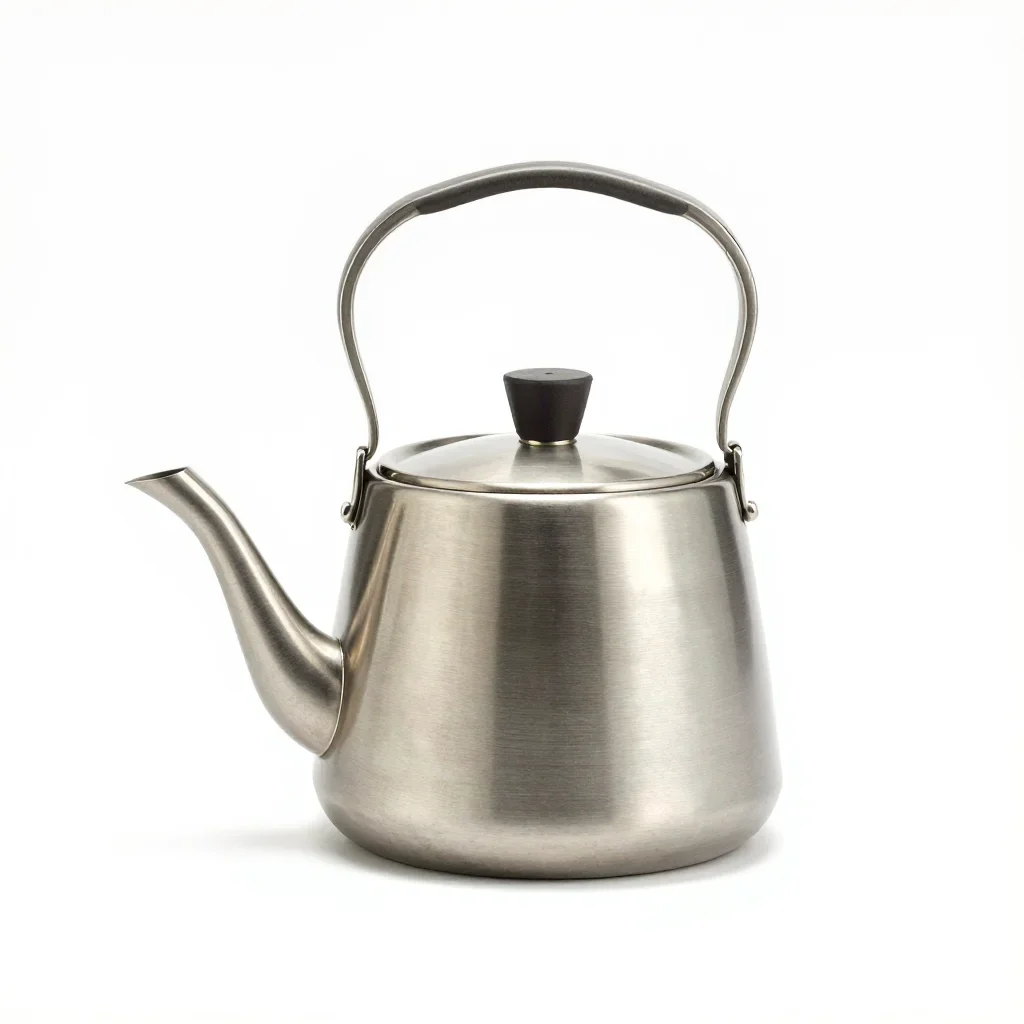 Organic curved travel kettle isolated on a white background